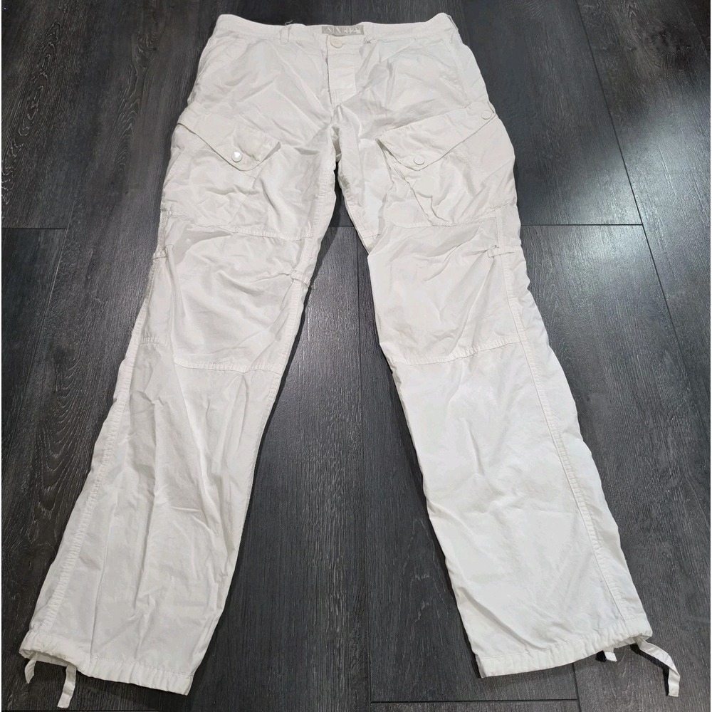 Vintage Armani Exchange Cargo Pants Men 32x31 White Y2K Military Grunge Utility